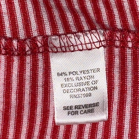 RED & WHITE STRIPED LACE RUFFLE TOP Cato Plus Size Fun & Flirty! 22/24 - Picture 5 of 5